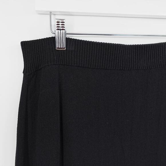 PLANET by Lauren G Pima Cotton Borderline Skirt 2 Black Mod Minimalist Timeless - Picture 6 of 16